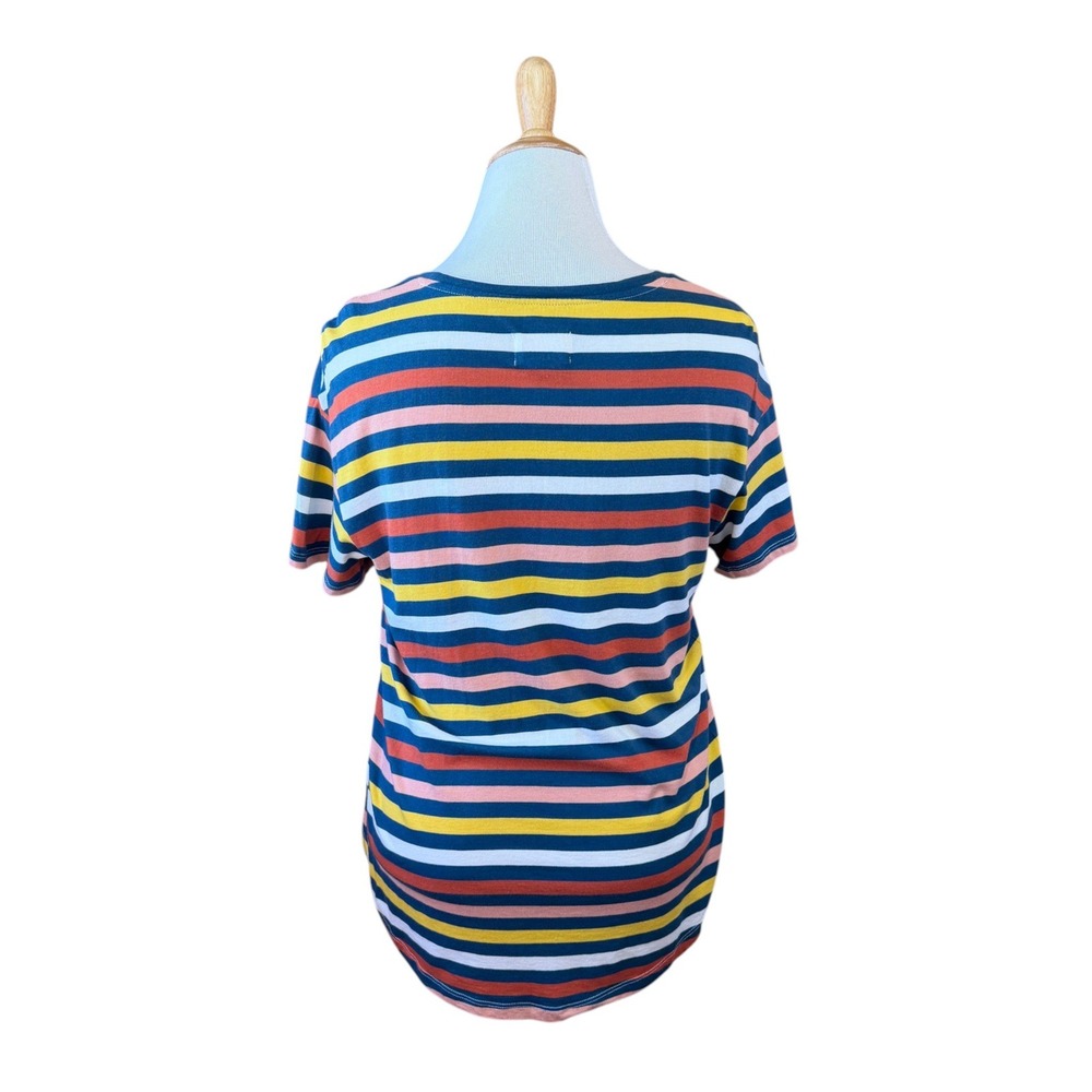 For The Republic Womens Large Striped Short Sleeve Y2K T-Shirt Cotton - Picture 4 of 8